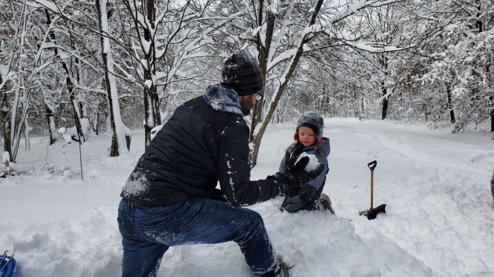 Gettting ready for a snowball fight
